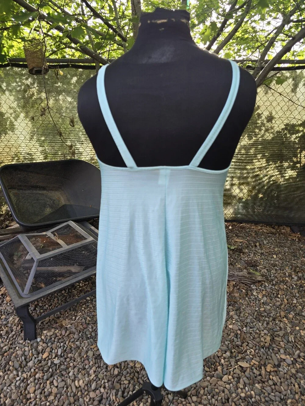 Vtg 80's Aqua Blue Slip Dress Bow Straps   Coquette Soft Girl Retro Fairycore - Picture 4 of 8